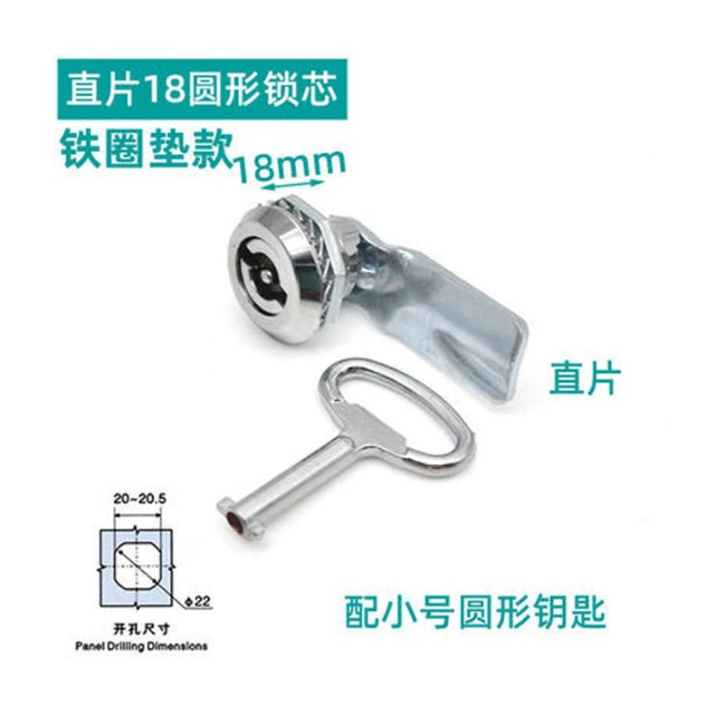 1 Set Stainless Steel 18mm Tool Lock Cam Cylinder Lock For Industrial Cabinet Cam Lock 18mm Electric Cabinet Lock Keys