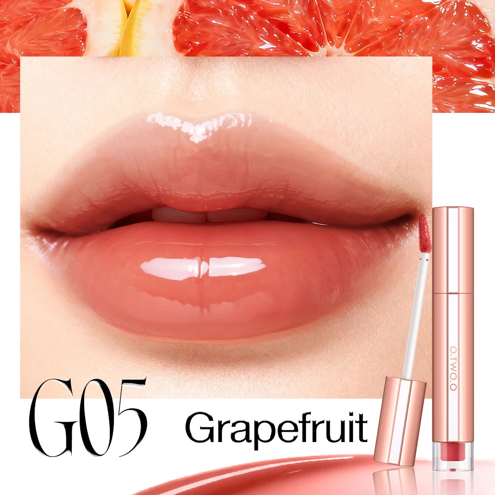 O.TWO.O Liquid Lip Gloss Lipstick Glossy Finish High-Shine Long Lasting Moisturize Non-Stick Glassy Lips Glossy Lip Stain Makeup