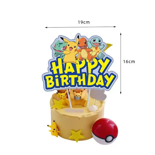 Pokemon Theme Birthday Party Decoration Supplies Cartoon Pokemon Go Tableware Cups Plates Pikachu Balloon For Baby Shower Favors