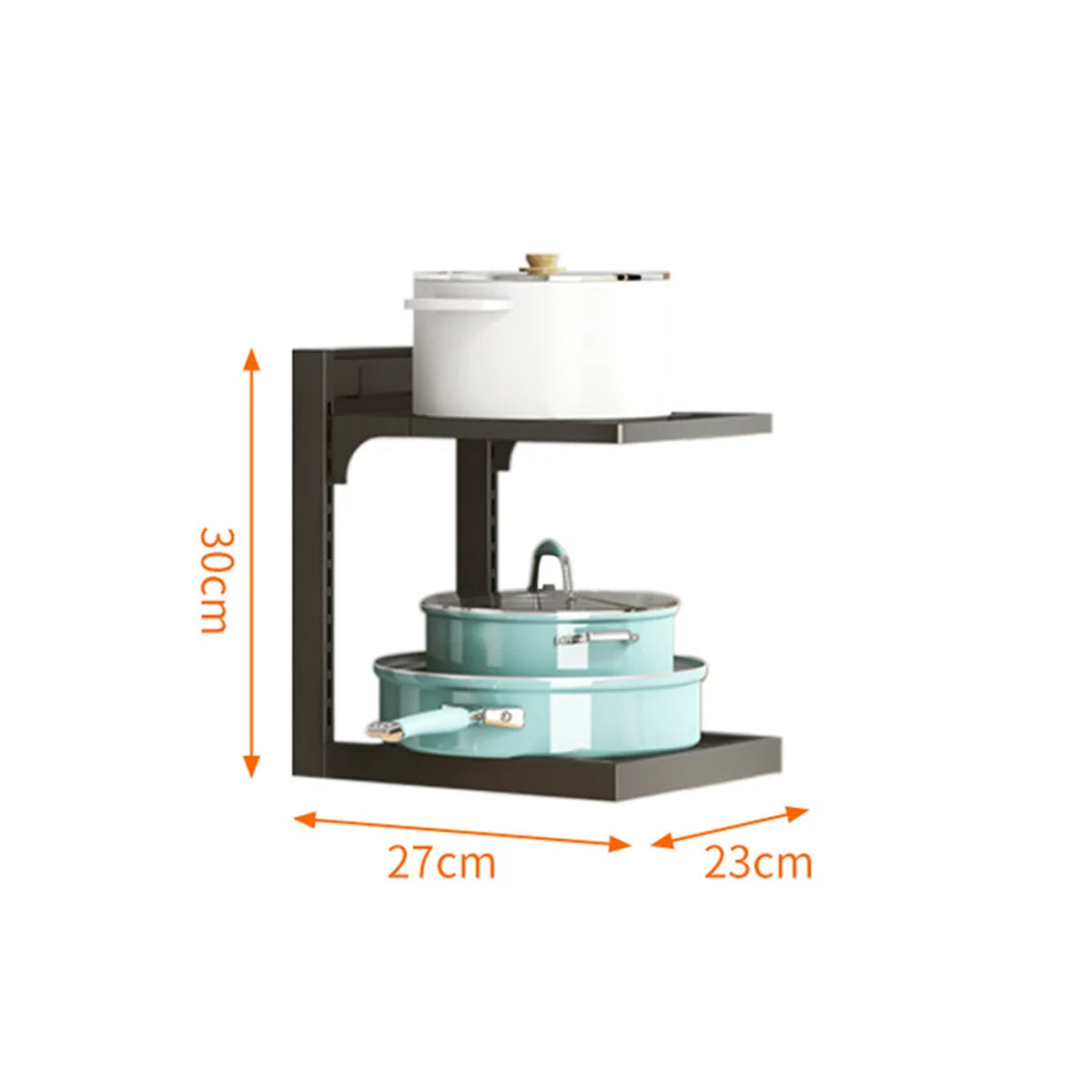 Sink Layered Pot Rack Free Layering Kitchen Pans Organizer Rustproof Snap-On Stainless Adjustable Pot Storage Rack Under Cabinet