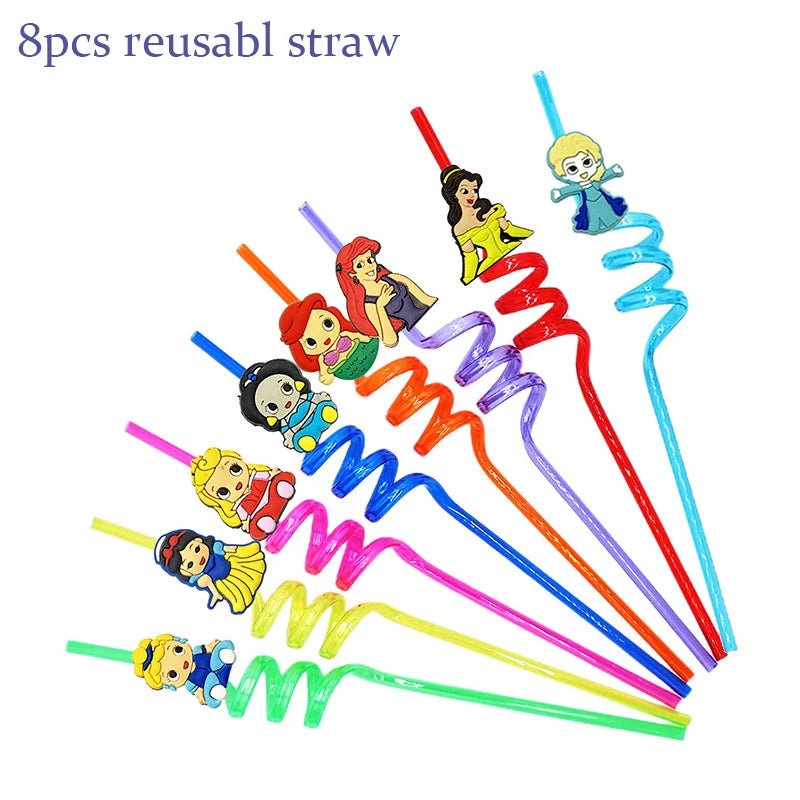 Disney Princess Birthday Party Decorations Girls Child Deco Disney Princess Birthday Plate Napkins Cups Tableware Supplies Setup