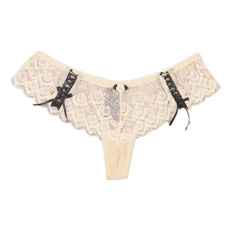 Women's Cross Straps thong Transparent Mesh Lady T-pants Temptation Hot Perky Buttocks T-back Sexy Lace Edge Female G-string