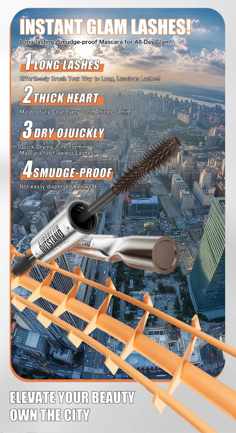 Dual-Ended Mascara - Black&Brown 2-in-1 Dual-Color Mascara Volumizing Curling Waterproof Long-Lasting Lash Cosmetic All-Day Wear