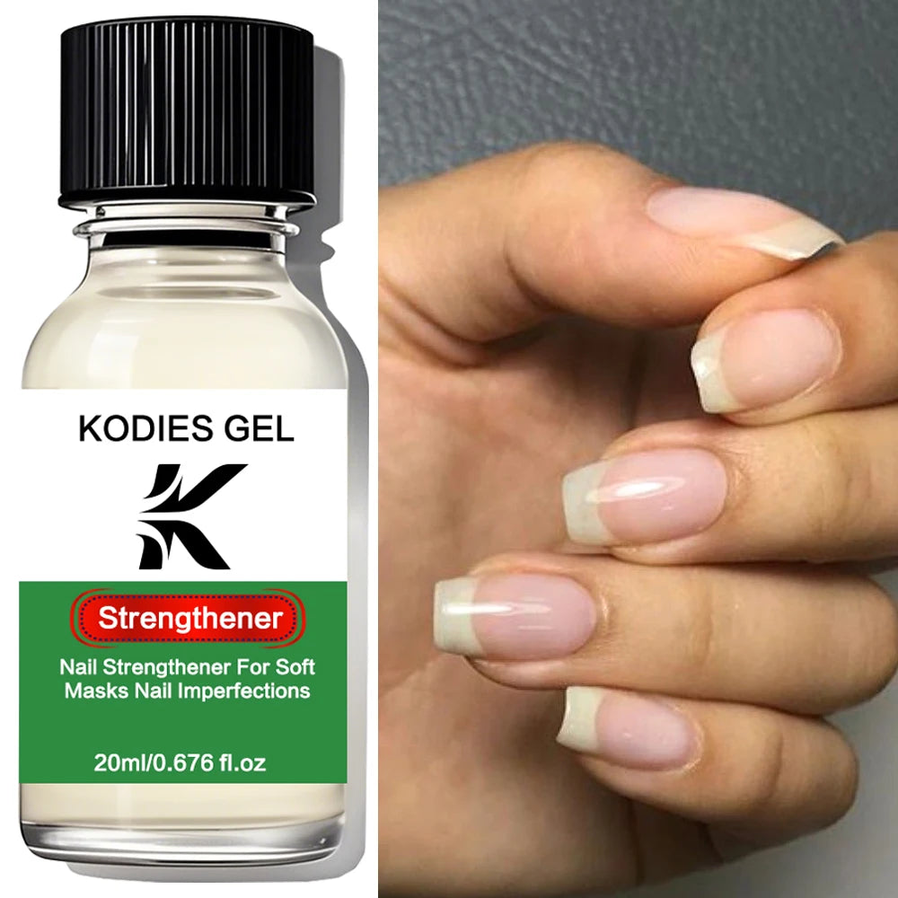 KODIES GEL Nail Strengthener Treatment for Soft Thin Nails Imperfection Keratin Base Coat Nail Growth System Natural Protein Oil