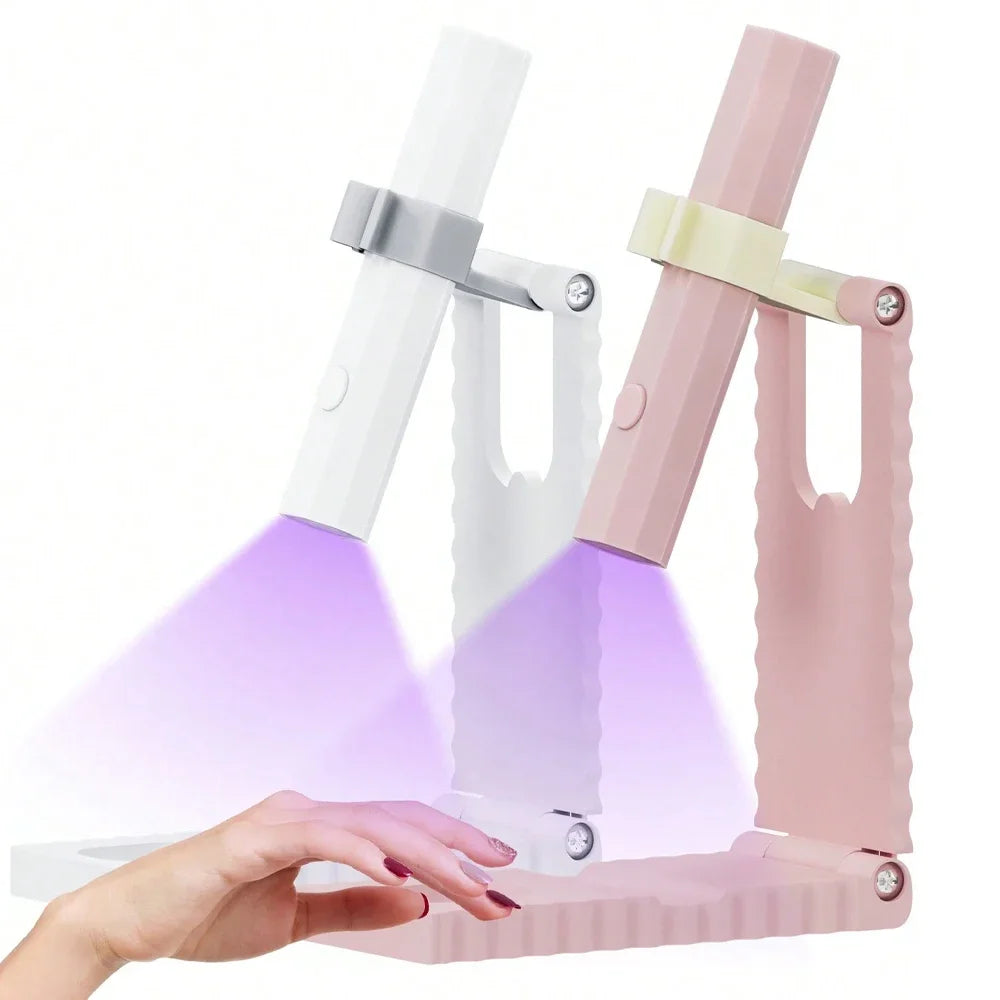 Portable UV/LED Nail Lamp - Handheld Cordless Gel Polish Dryer for Fast 60s Curing, Mini Manicure Light for Home & Travel Use