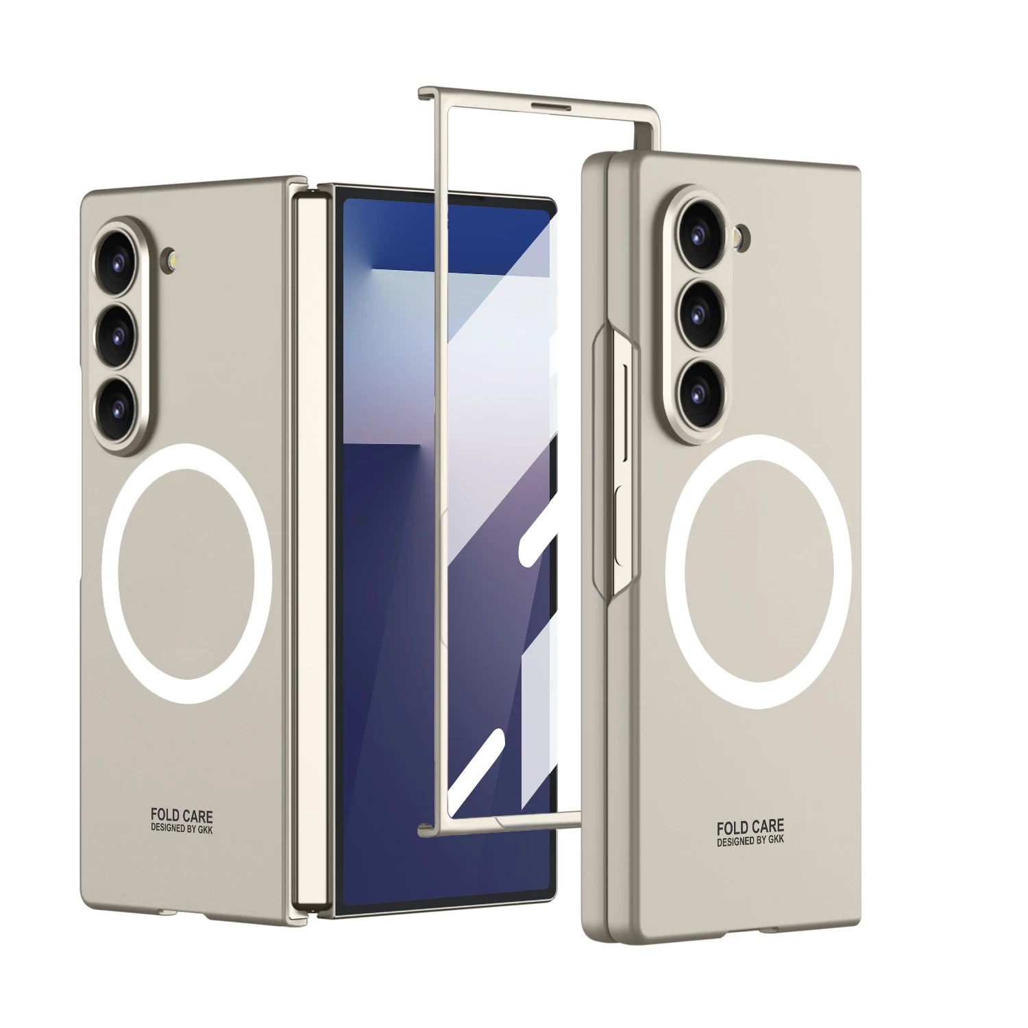 Magnetic Wireless Charging Phone Case For Samsung Galaxy Z Fold 7 6 5 Ultra-thin With Glass Film Z Fold7 Fold6 Protective Cover