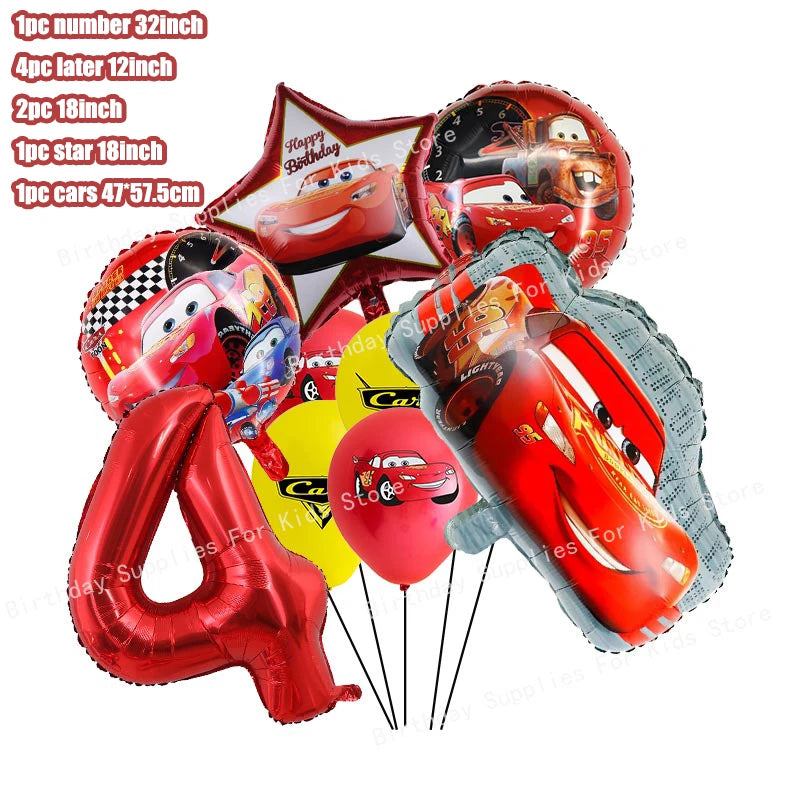 Disney Cars Birthday Decoration Cartoon Lightning Mcqueen Party Paper Plates Napkins Cups Balloon Event Supplies Baby Shower Kid