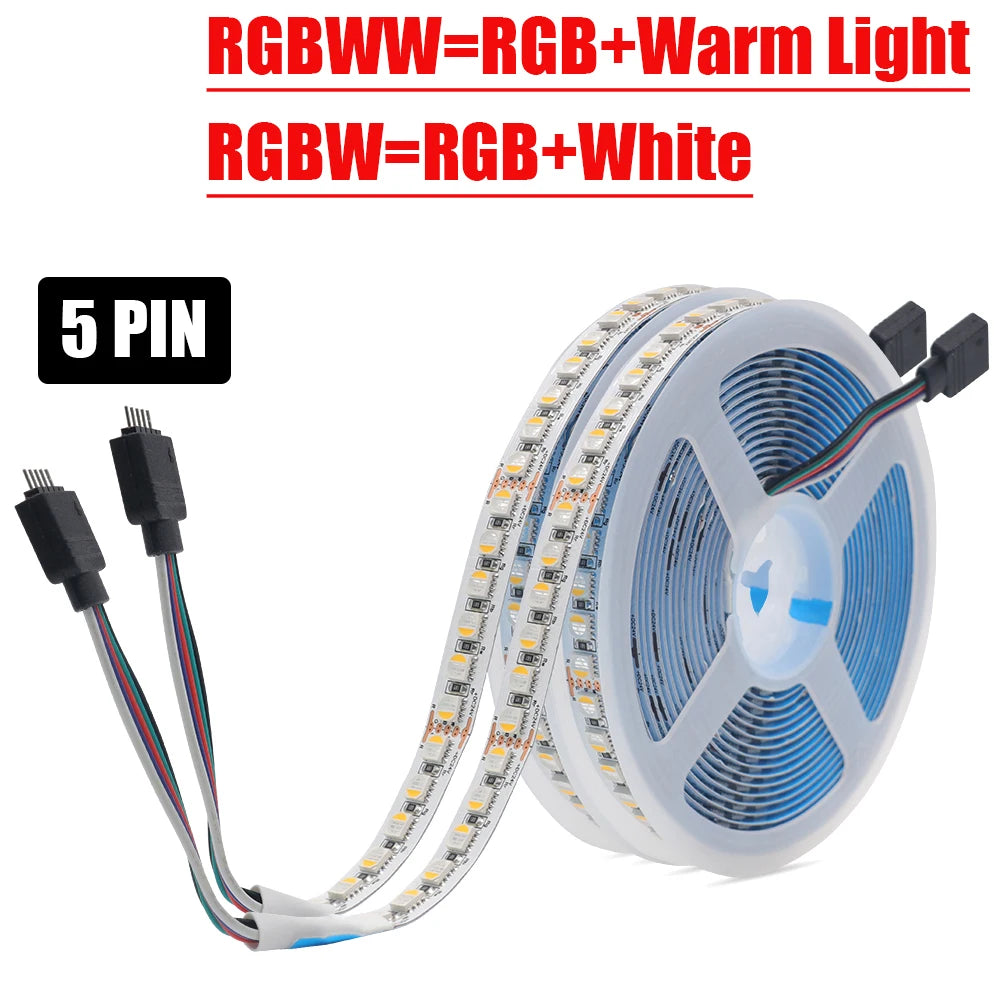 RGBW RGBWW LED Strip DC 12V 24V 4 Colors In 1 Chip SMD 5050 60 108 120 Leds/M Flexible Ribbon Tape Rope Light