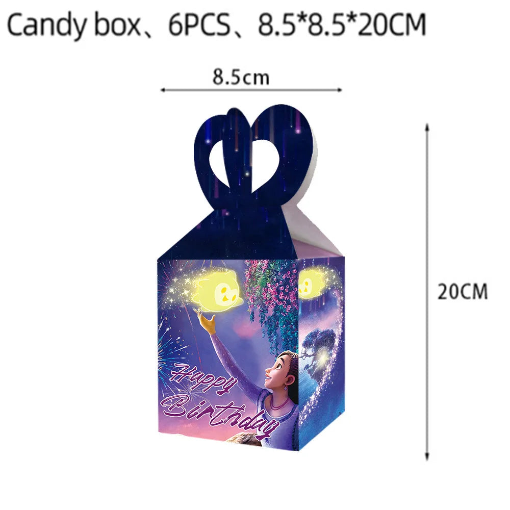 Cartoon Wish Birthday Party Decorations Asha Goat Balloons Disposable Tableware Plate Straw Napkin Princess Baby Shower Supplies