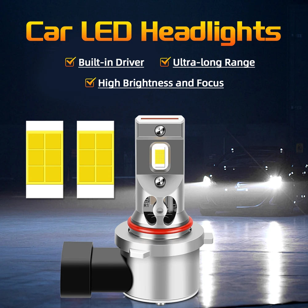 2PCS H7 H4 LED Bulbs Car Headlight Turbo Fan H11 H8 H9 9005 HB3 Led Lights 9006 HB4 Auto Headlamp CSP 30000LM 6000K Super White
