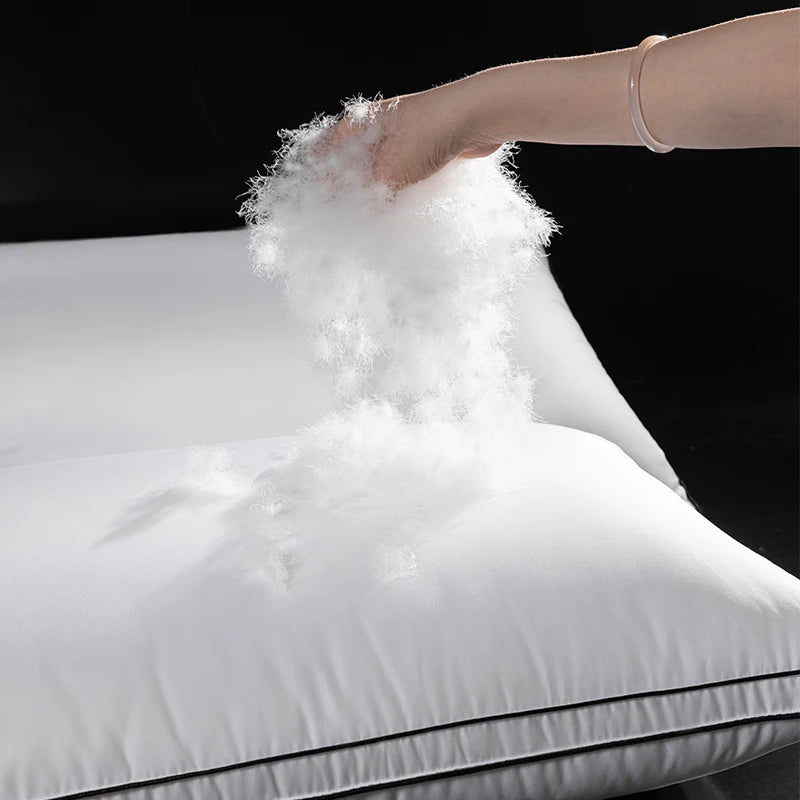 Down Pillow with 100% Goose Down 95% Fill 1200TC Cover - Queen King Standard Size Feather Down Pillow