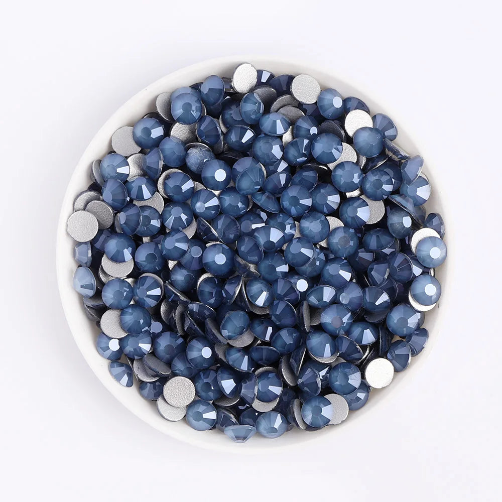 SS6-SS30 Mocha Non Hotfix Glass Rhinestone Glitter Flatback Crystals Stones Sliver Base Nail Gems Diamond Strass Nail Accessory