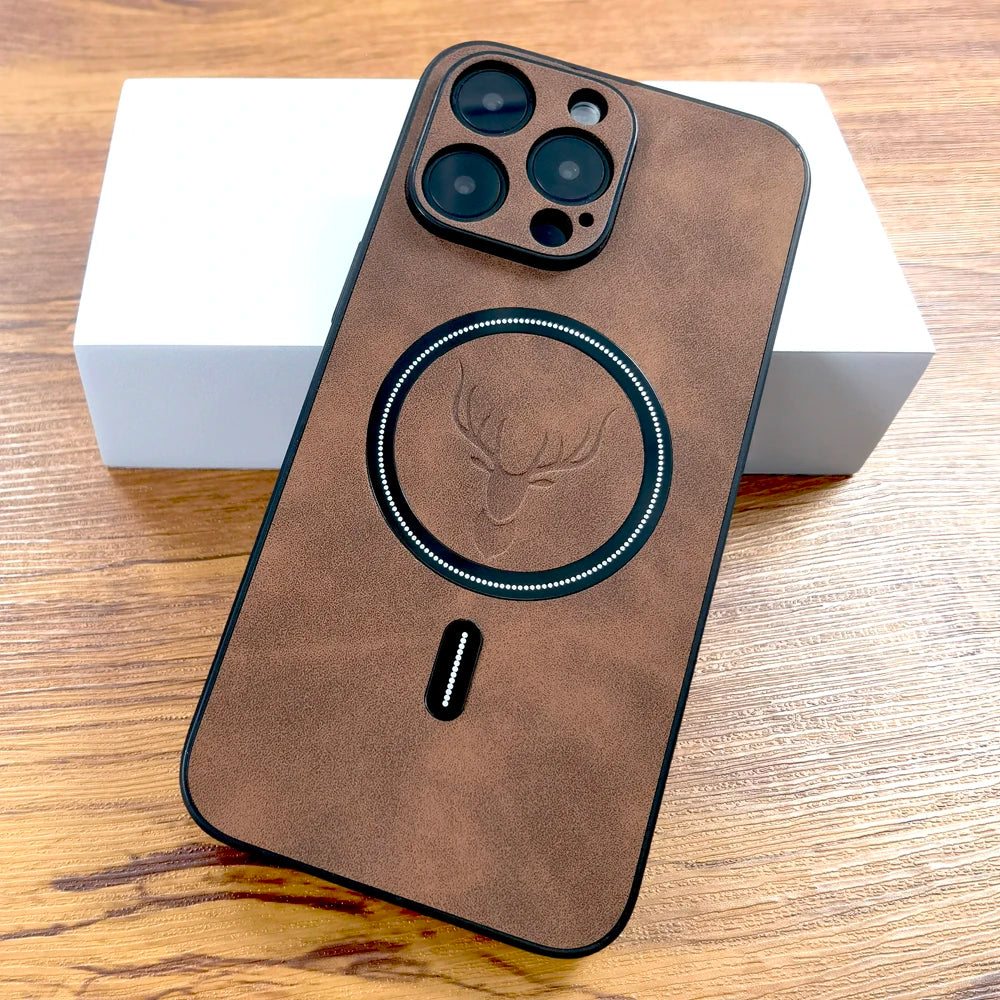 Luxury Leather Case For iPhone 17 16E 16 15 14 13 12 11 Pro Max Plus 15Pro 14Pro 13Pro 16ProMax Magsafe Wireless Charge Cover