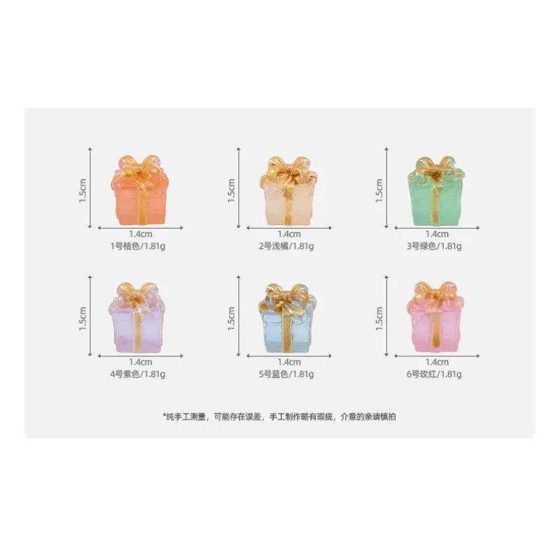 Christmas Luminous Gift Box Figurines DIY Decoration Micro Landscape Xmas Creative Luminous Small Figurines & Miniatures