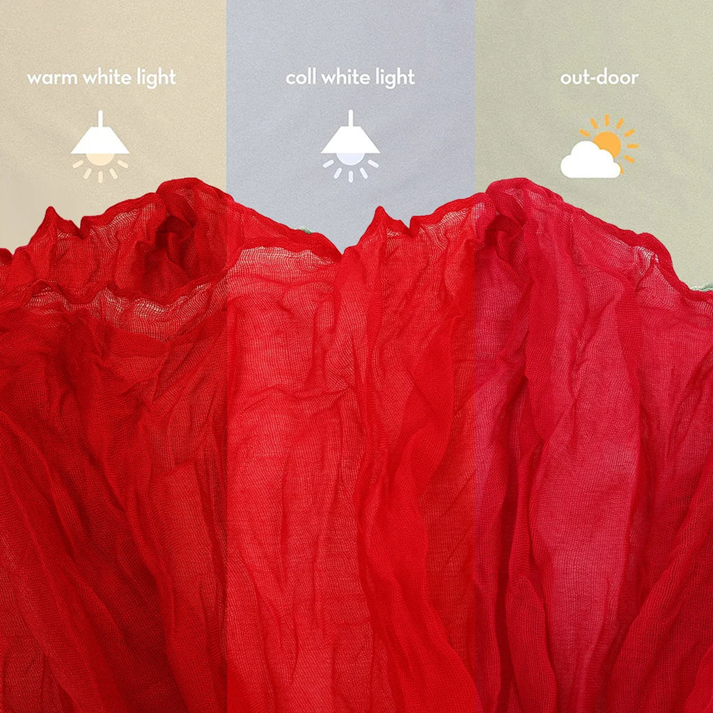 1.8/3/4M Christmas Red Table Runner Polyester Cheesecloth Valentine Long Decorations Wedding Party Banquets Bridal Baby Shower