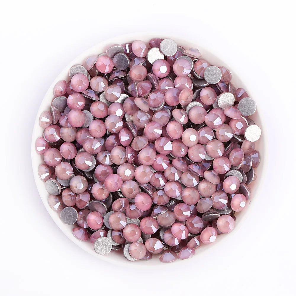 SS6-SS30 Mocha Non Hotfix Glass Rhinestone Glitter Flatback Crystals Stones Sliver Base Nail Gems Diamond Strass Nail Accessory