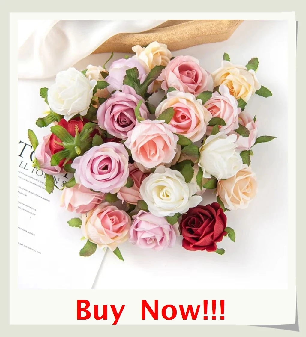 Artificial Flowers Vase For Home Decor Outdoor Garden Valentine Eucalyptus Leaves Fake Plants Wedding Party Silk Roses Bouquet