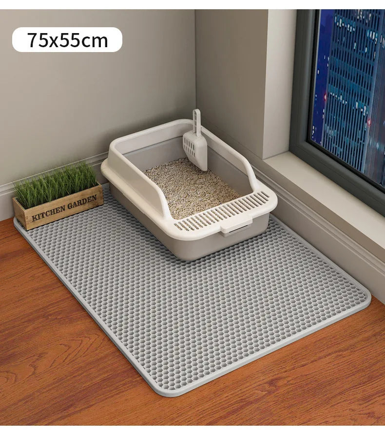 Cat Litter Mat Waterproof Double Layer Pet Litter Box Mat Pet Toilet Cat Mat Nonslip Sand Cat Washable Mat Pet Clean