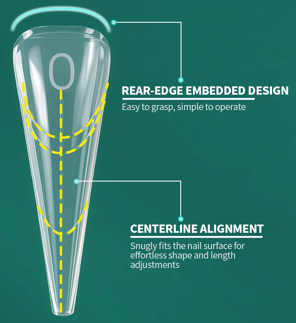 Nailpop 150PCS Clear Dual Nail Forms 15 Sizes Triangle Tip Extension Molds for Acrylic Gel Builder Reusable Shaping Art DIY