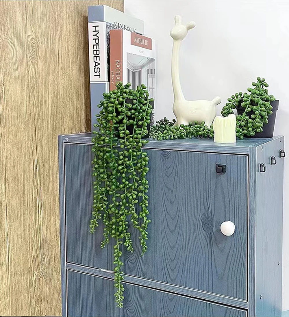 1pc Artificial Hanging Plant Eucalyptus Rattan Potted Green Plant Suitable Mandala Vine for Room Wall Home Shelf Interior Decor