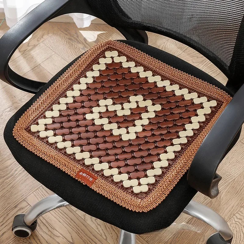 Summer Cool Mat Bamboo Salon Cushion Bamboo Car Ventilated Seat Cover Sofa Office Chair Cushion Dining Table Mat office chair