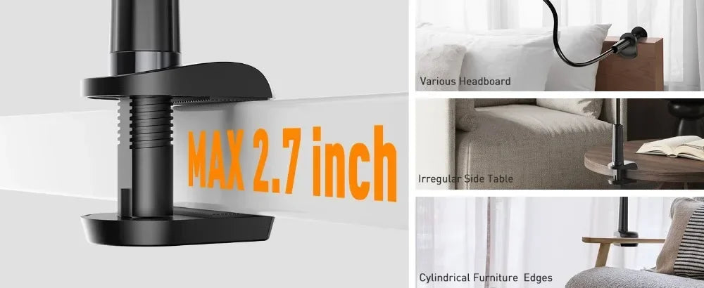 Magnetic Mobile Phone Stand Gooseneck Office Home 360° Rotation Bed Table Foldable Holder with Metal Rings for iPhone 16 15 14