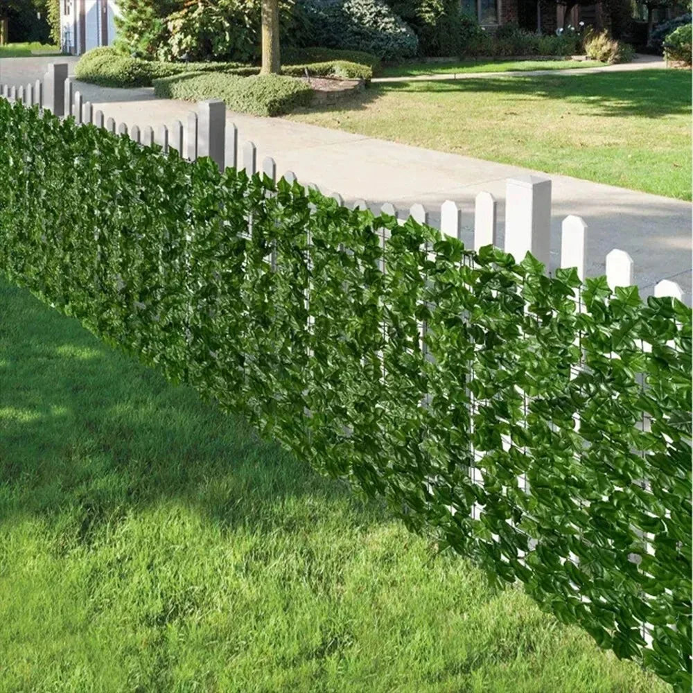1M/3M Artificial Green Leaf Fence Panels Faux Privacy Fence Screen For Home Outdoor Garden Balcony Decoration