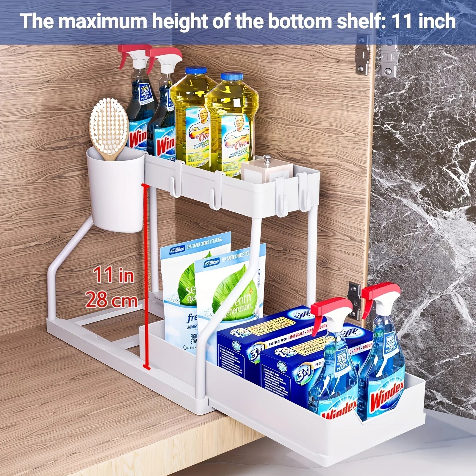 Multi-layer Pull-out Finishing Seasoning Household Kitchen Rack Bathroom Sink Layered Sundries Storage Rack