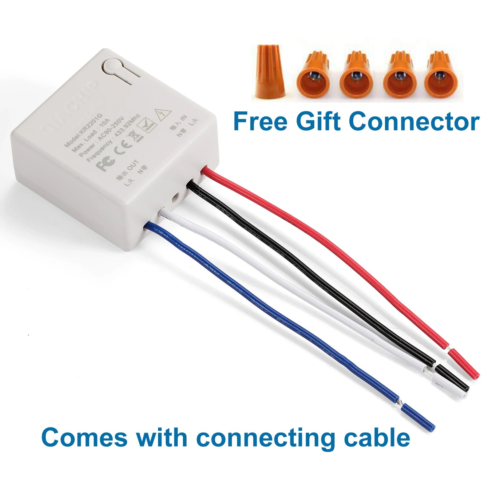 QIACHIP Wireless Smart Switch Light RF 433Mhz Wall Panel Switch with Remote Control Mini Relay Receiver 220V Led Light Lamp Fan