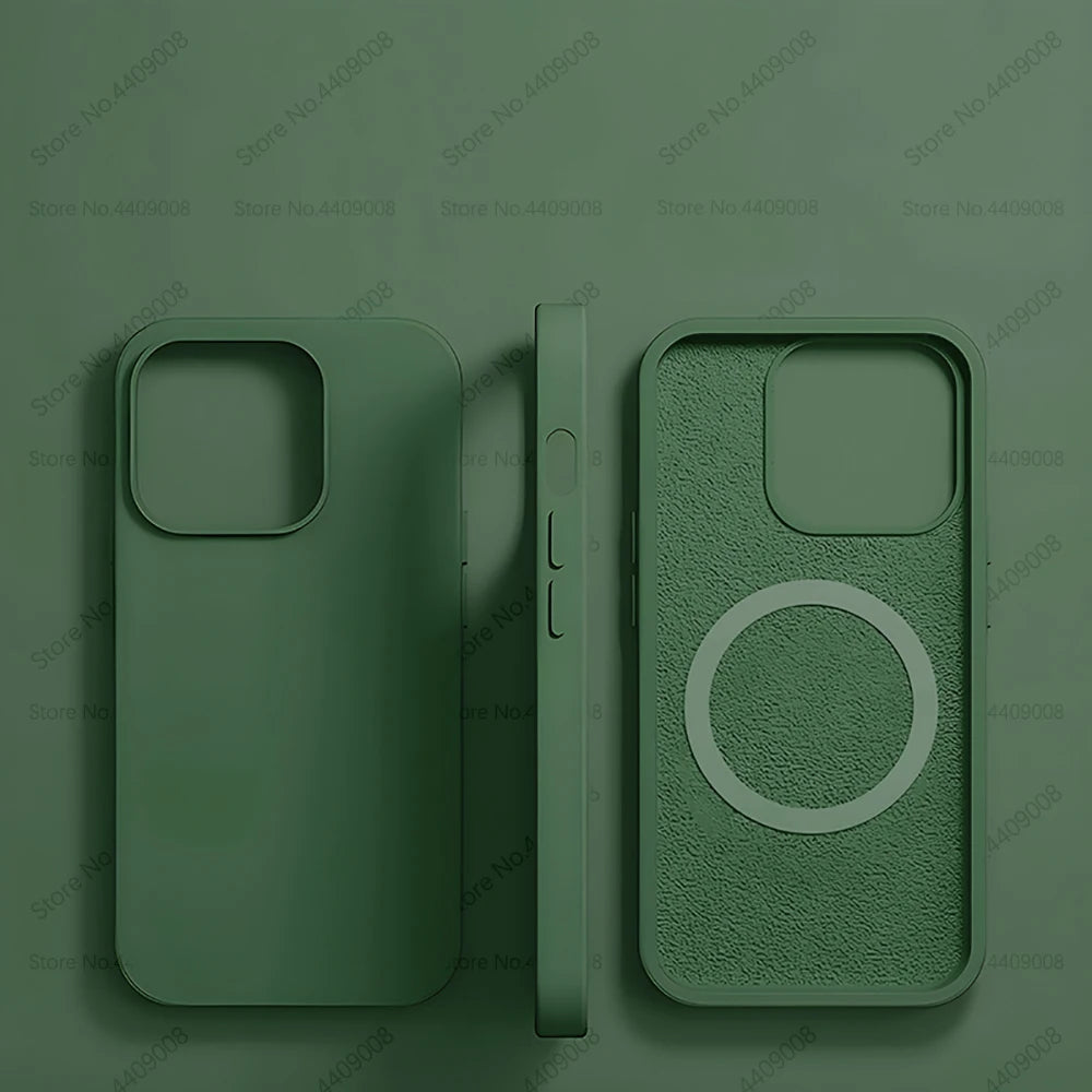 For Magsafe Wireless Charging Cases For iPhone 15 11 14 13 12 Pro Max Plus Liquid Silicone Magnetic Soft Cover Phone Accessories