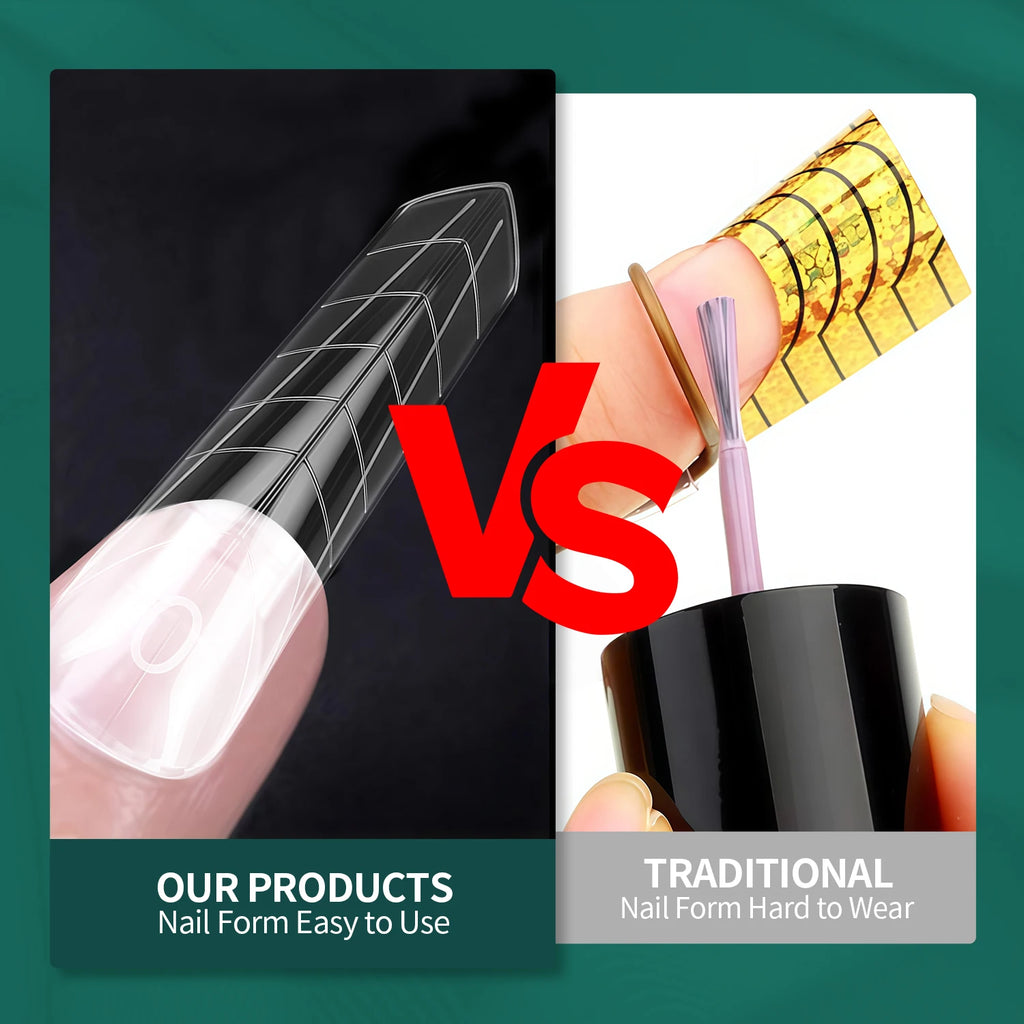 Nailpop Transparent Nail Extension Film 150 Pcs 15 Sizes Pyramid Shape Nail Forms For Gel Acrylic Manicure Professional Tools