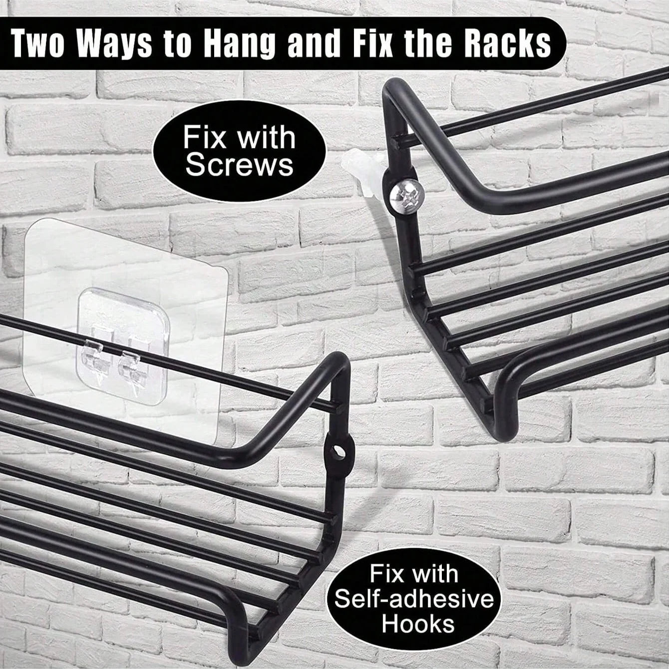 Non Perforated Metal Storage Drainage Rack Wall Mounted Spice Kitchen Storage Organizer Rack