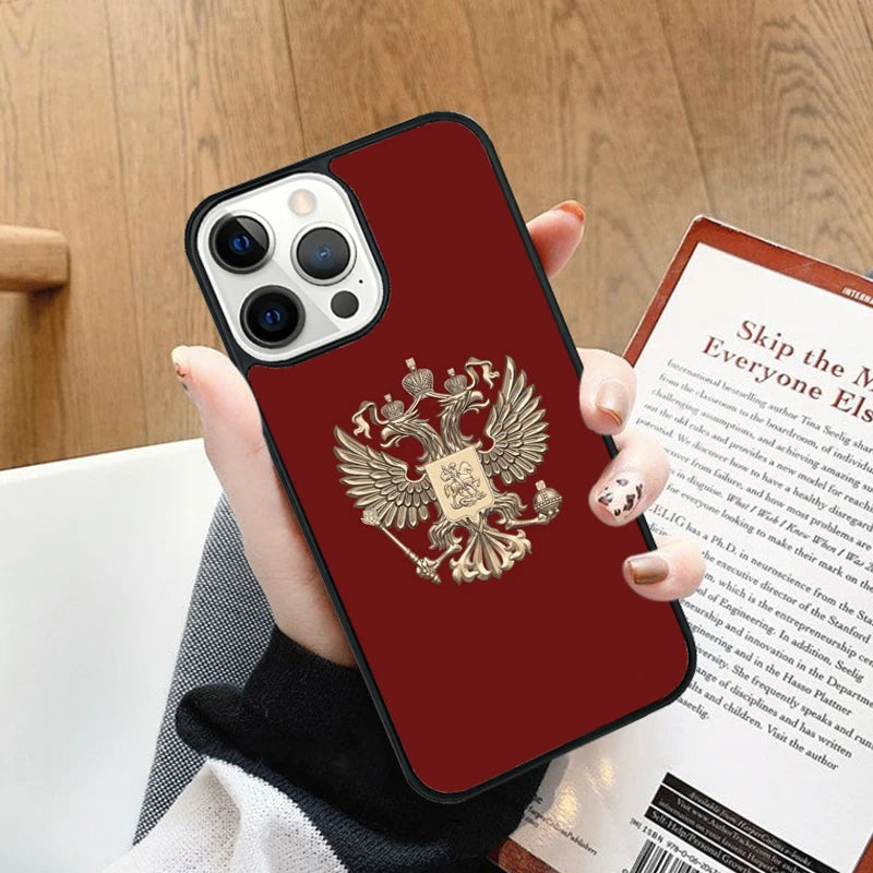 Russia Flag national emblem Phone Case cover For iPhone 17 Air 14 13 15 16 16e Pro Max Coque 12 11 Pro Max For Apple PLUS
