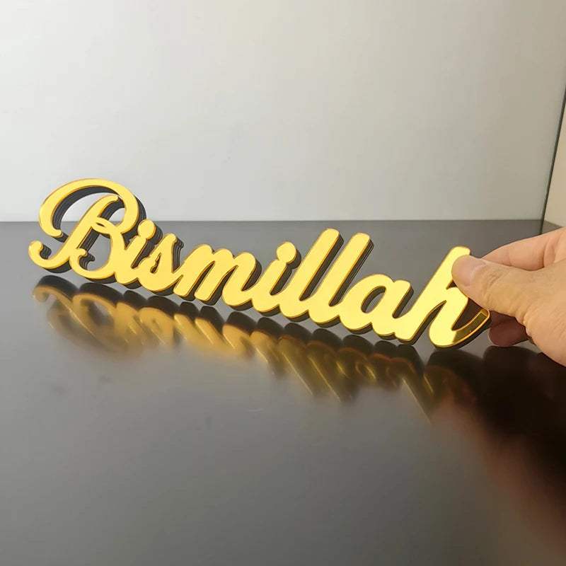 Ramadan Bismillah Acrylic Wooden Ornament Eid Mubarak Home Decoration Islamic Muslim Party Supplies Alhamdulillah Mashallah
