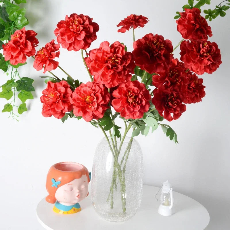 77CM Artificial Flower Geranium Silk Flower Wedding Decoration Decoration Decoration Photography Props Fake Flowers