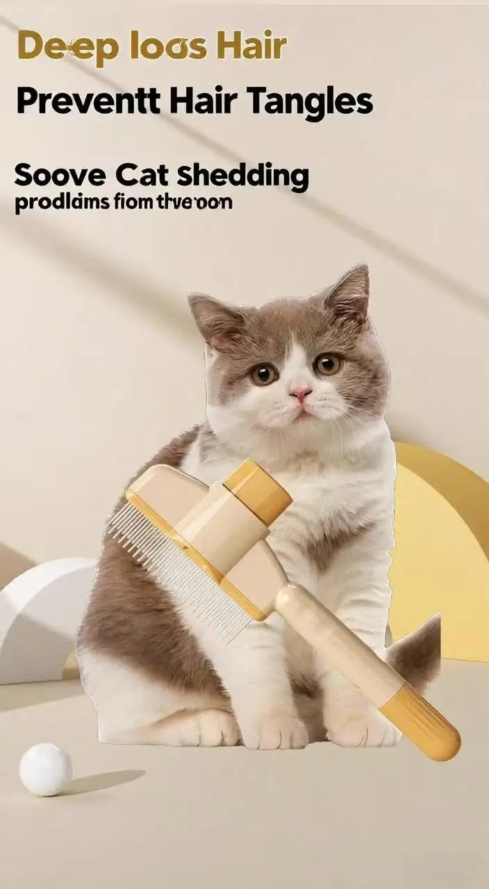 Pet One Button Self Cleaning Pet Grooming Gloves Brush Comb Hair Remover and Massage Tool for Cats and Dogs Easy Grooming