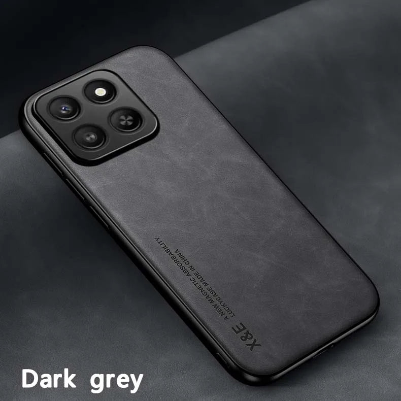 Luxury Leather Case For Honor 400 Smart Pro 300 200 Magic 8 7 6 Pro Cover With Metal Plate Support Car Hold Cover Capa Fundas