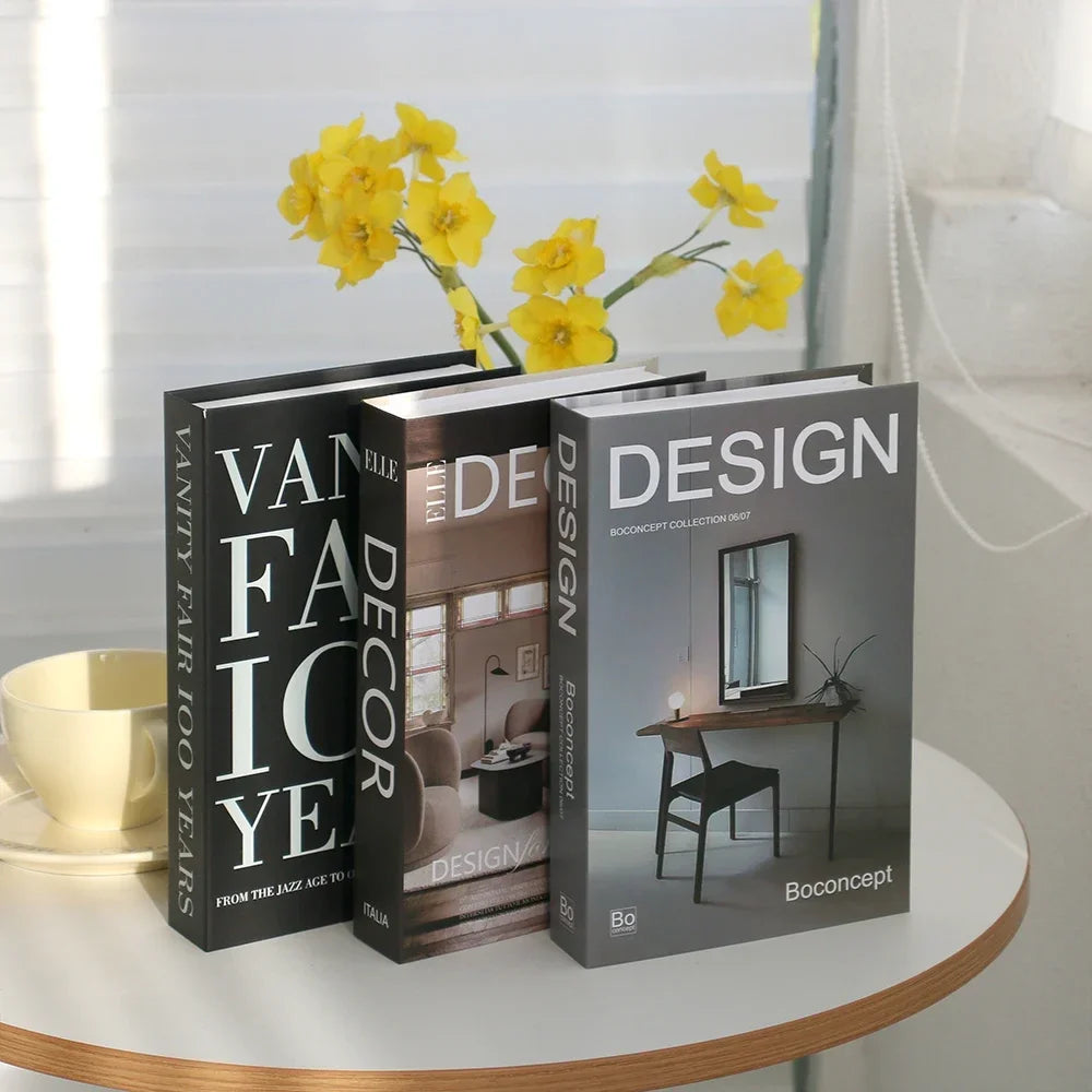 3Pcs Foldable Fashion Fake Books Living Room Decoration Designer Books Coffee Table Ornaments Club Hotel Room Villa Prop Books