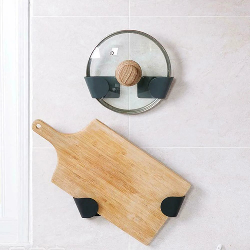 Pot Lid Holder Wall Mounted Hanging Holders for Pan Pot Cover Racks Cabinet Door Pan Lid Organizer Kitchen Storage Rack