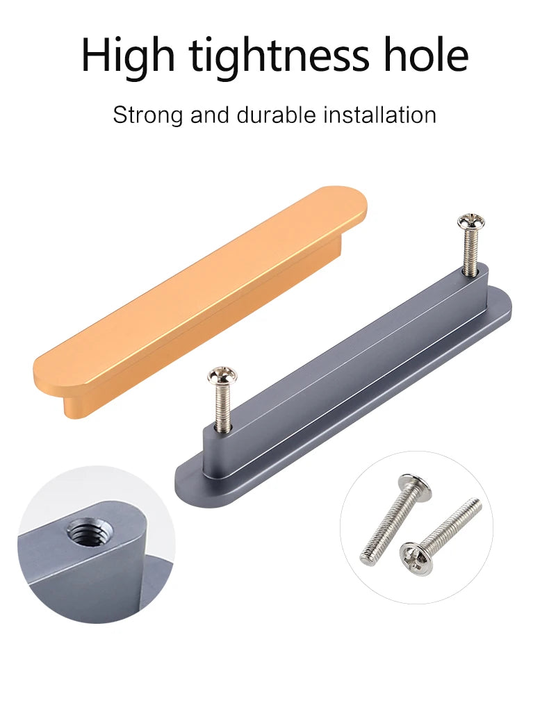 Modern style wardrobe cabinet bathroom cabinet black pulls drawer handles furniture cupboard aluminum alloy handle