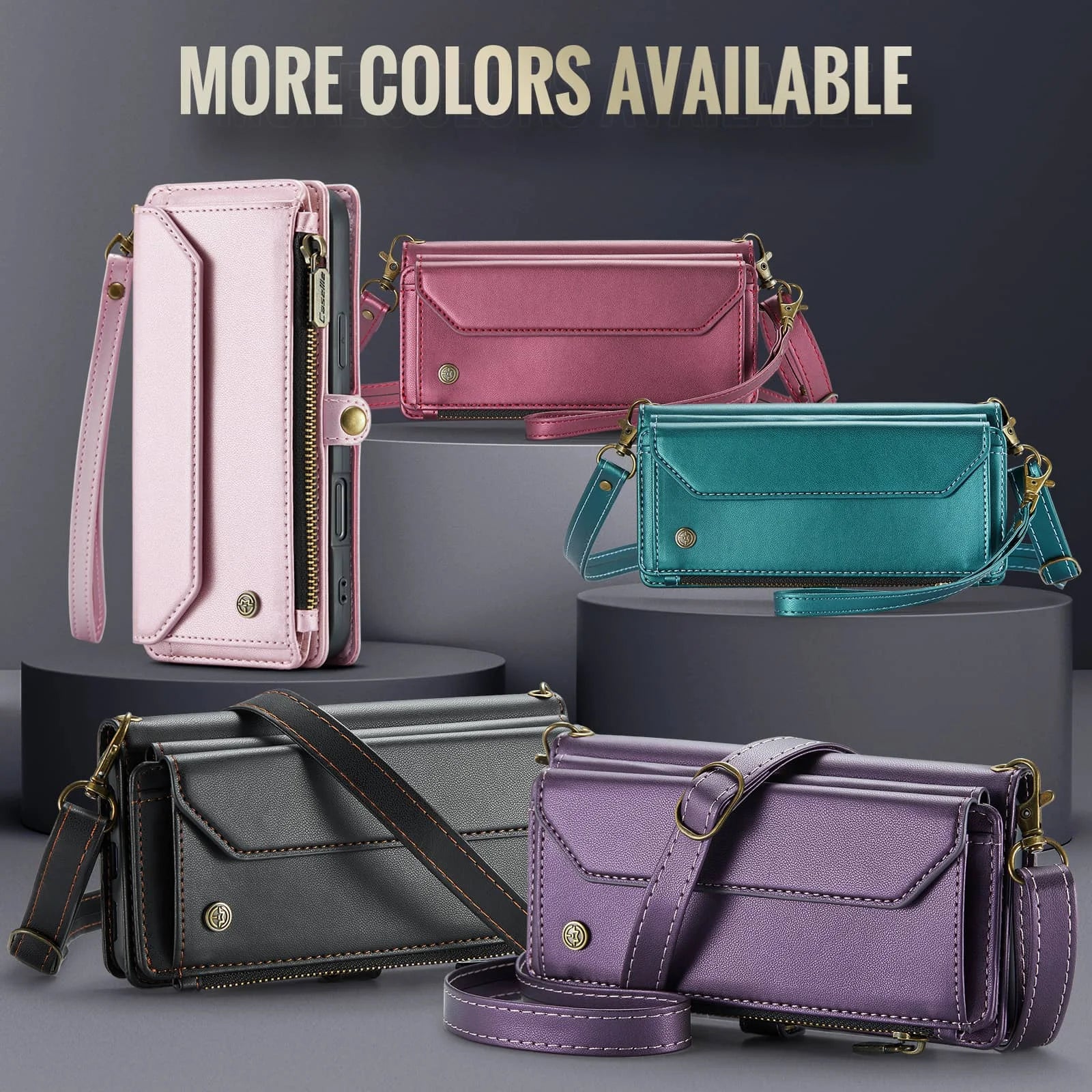 Crossbody Wallet Case for iPhone 17 Pro Max iPhon Air 17 Pro,RFID Blocking, 7-10 Card Slots, PU Leather Flip Wristlet with Strap