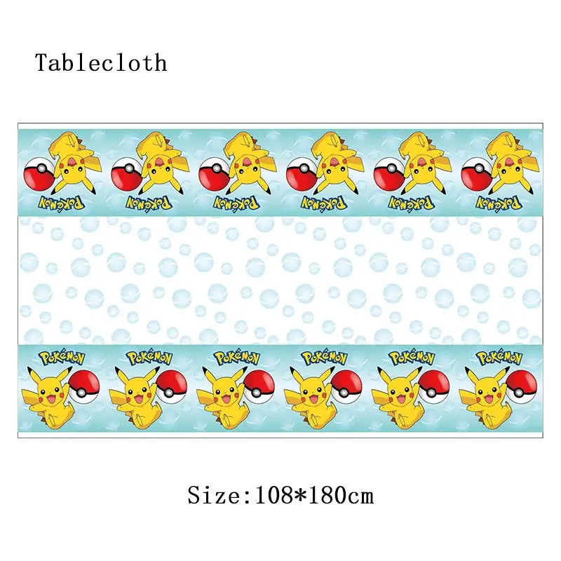 Pokemon Theme Birthday Party Decoration Supplies Cartoon Pokemon Go Tableware Cups Plates Pikachu Balloon For Baby Shower Favors