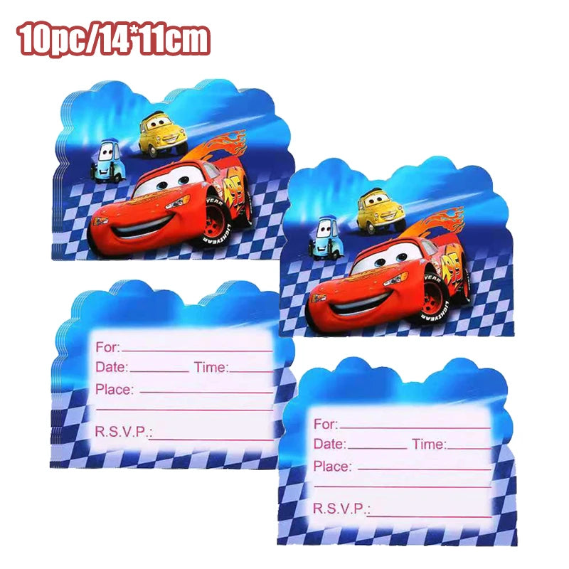 Disney Cars Birthday Decoration Cartoon Lightning Mcqueen Party Paper Plates Napkins Cups Balloon Event Supplies Baby Shower Kid