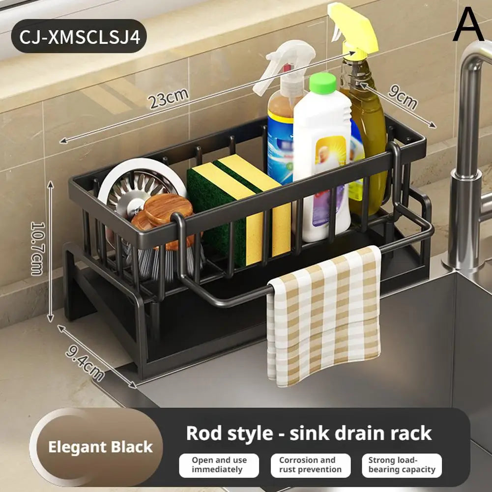 Compact Tap-Mounted Spice Shelf – Sink Organizer with Drainage Rack – Space-Saving Kitchen Storage for Utensils/Accessories