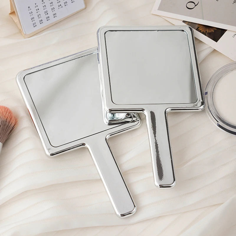 Square Handheld Makeup Mirror Liquid Shape Vanity Mirror With Handle Hand Mirror Spa Salon Compact Mirrors For Eyelash Extension