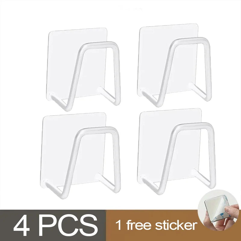 Kitchen 304Stainless Steel Sink Shelf Sponges Storage Holde Adhesive Drain Drying Rack Wall Hooks Storage Organizer Accessories