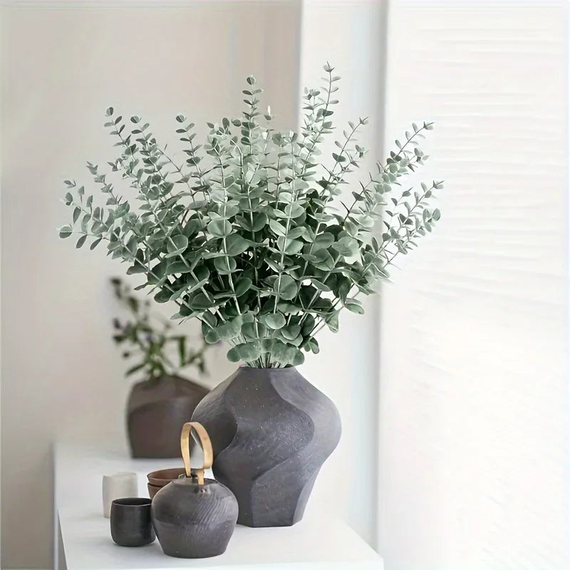 10/20pcs Realistic Artificial Eucalyptus Stems Wedding Decoration Festival Party Table Office Home Room Decoration Accessories
