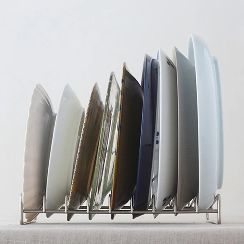 Stainless Steel Dish Storage Rack Lid Holder for Kitchen Cabinet Dining Room Restaurant Utensils Drainer Rack Multipurpose Plate