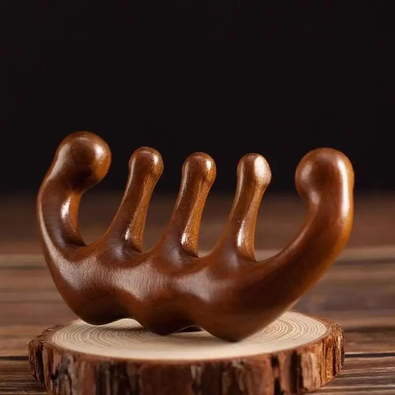 Wood Therapy Massage Comb Head Face Scalp Gua Sha Massager Natural Facial Sandalwood Wide Tooth Guasha Scraping Body Massage