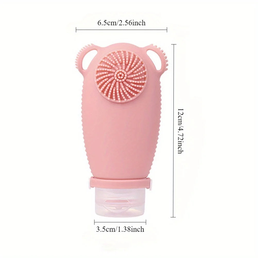 100ml Silicone Refillable Bottles Shower and Bath Brush Travel Portable Shampoo Cosmetic Lotion Refillable travel bottle